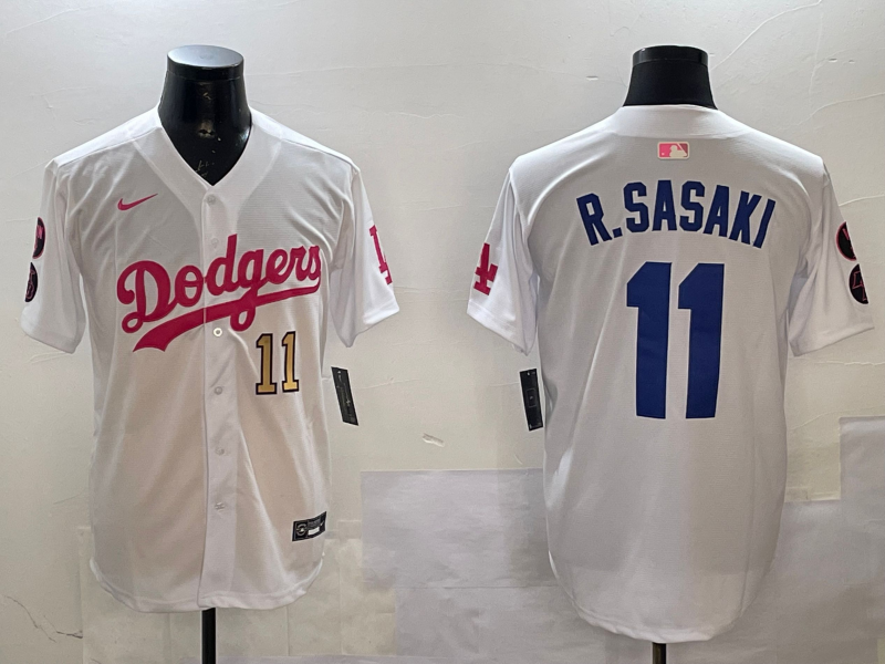 Men Los Angeles Dodgers #11 R Sasaki white 2025 MLB nike jersey style 2->los angeles dodgers->MLB Jersey